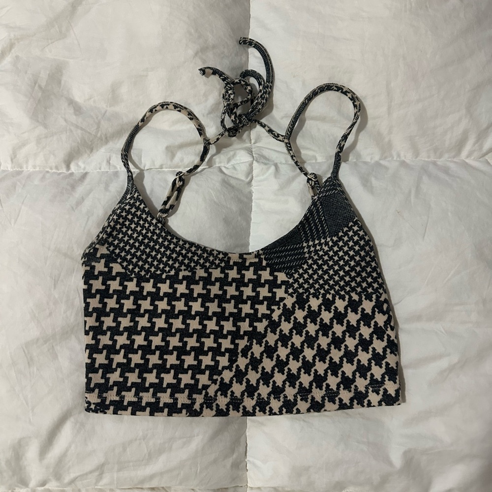 Urban Outfitters Cropped Houndstooth Tank Top